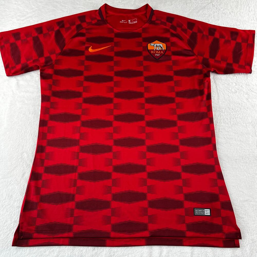 Nike Dri Fit Roma training jersey Shirt 2017 season Red men’s size Large Soccer